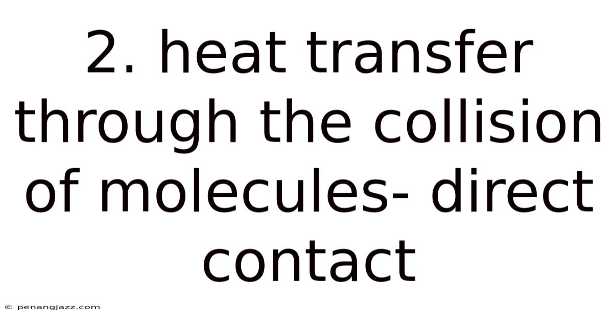 2. Heat Transfer Through The Collision Of Molecules- Direct Contact
