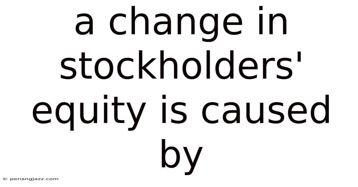 A Change In Stockholders' Equity Is Caused By