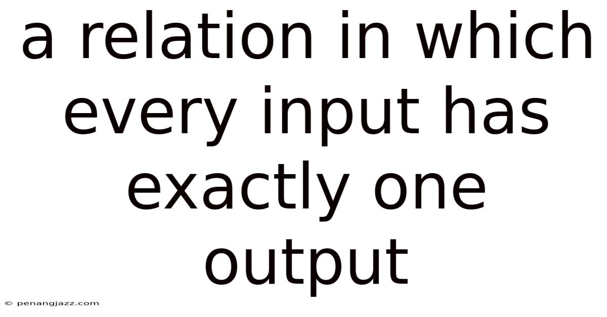 A Relation In Which Every Input Has Exactly One Output