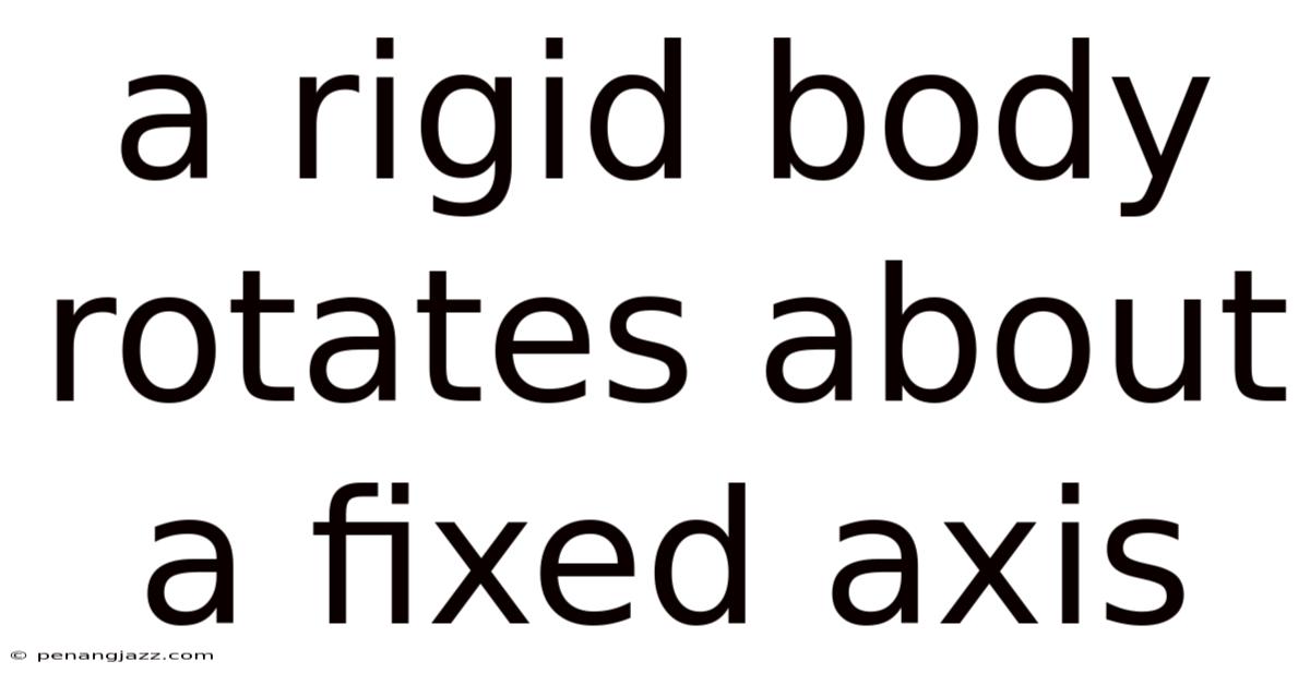 A Rigid Body Rotates About A Fixed Axis