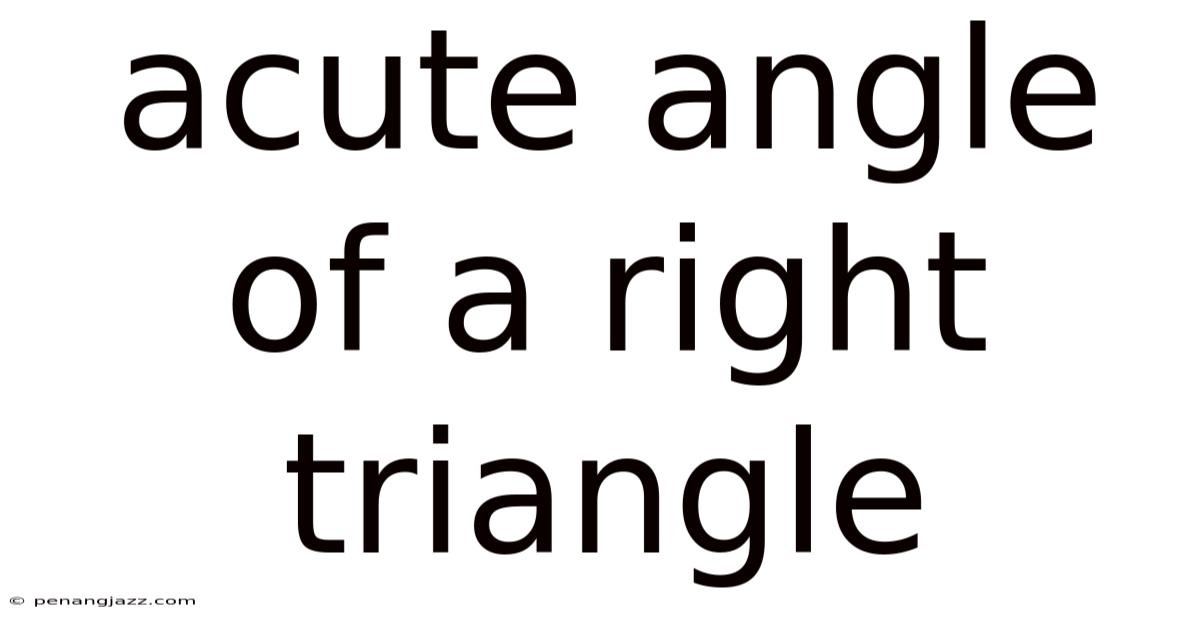 Acute Angle Of A Right Triangle