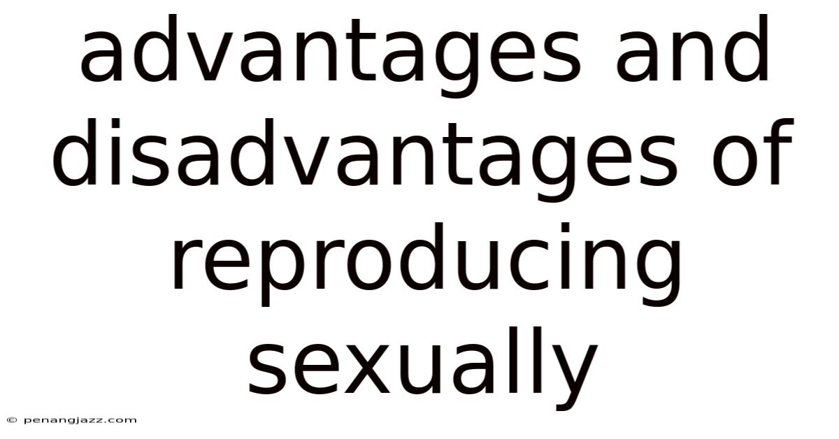Advantages And Disadvantages Of Reproducing Sexually