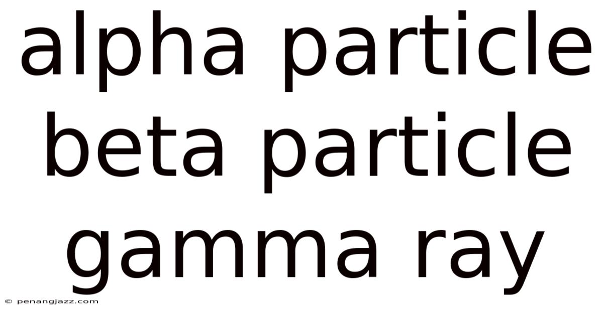 Alpha Particle Beta Particle Gamma Ray