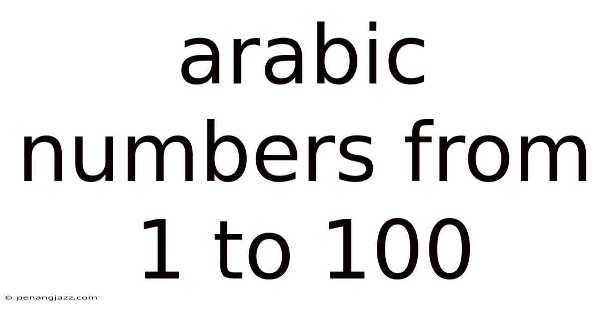 Arabic Numbers From 1 To 100