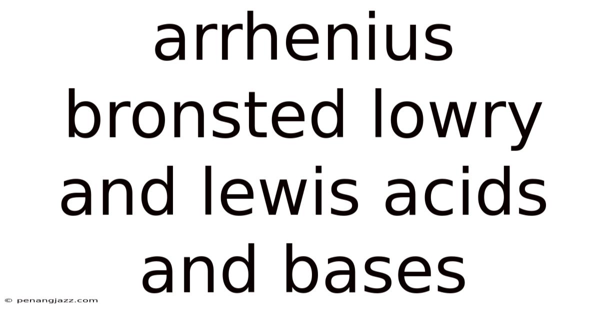 Arrhenius Bronsted Lowry And Lewis Acids And Bases