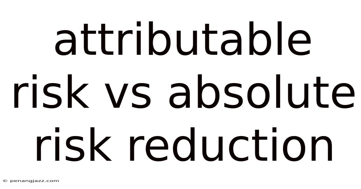 Attributable Risk Vs Absolute Risk Reduction