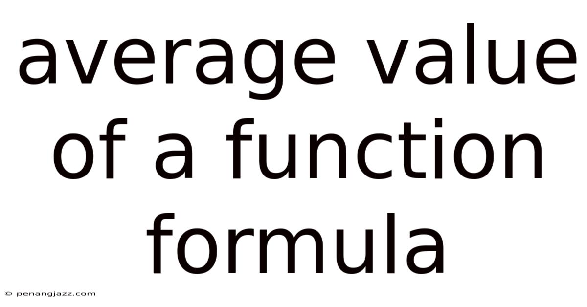 Average Value Of A Function Formula