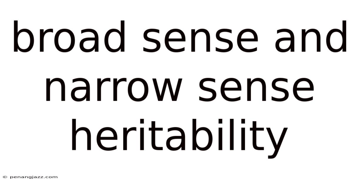 Broad Sense And Narrow Sense Heritability