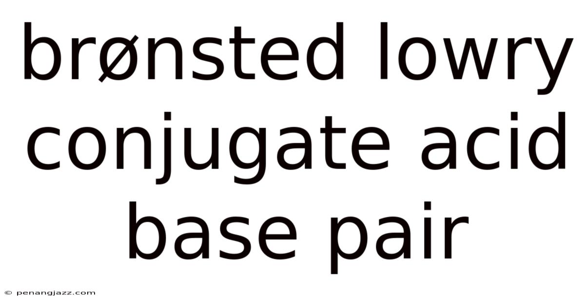 Brønsted Lowry Conjugate Acid Base Pair