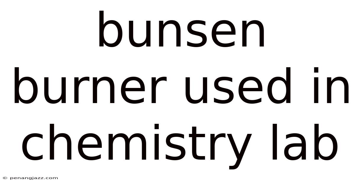 Bunsen Burner Used In Chemistry Lab