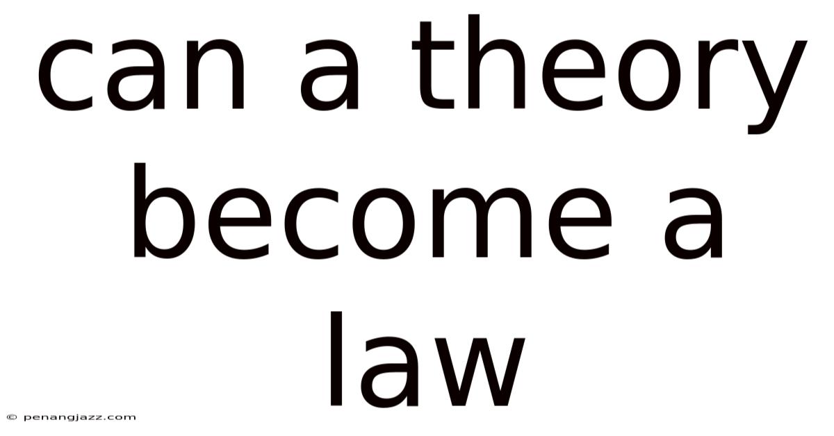 Can A Theory Become A Law