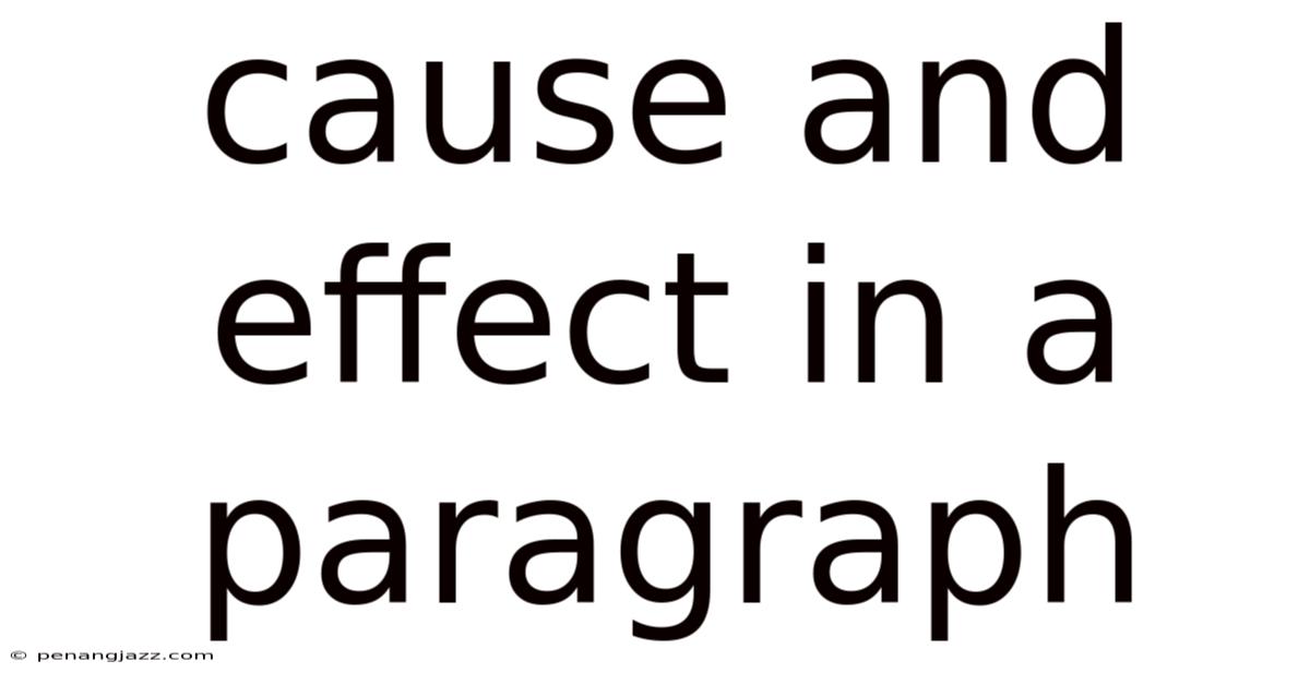 Cause And Effect In A Paragraph