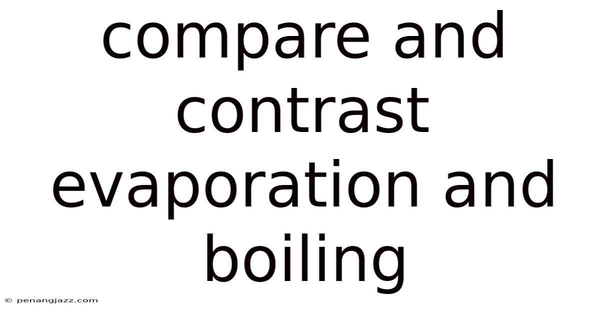 Compare And Contrast Evaporation And Boiling