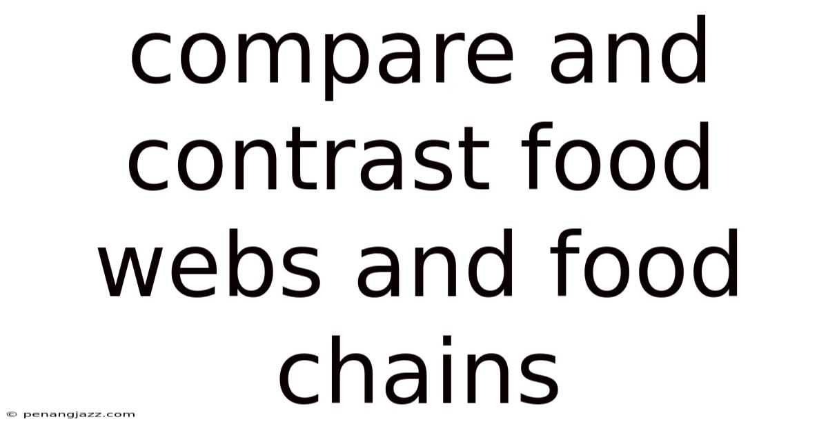 Compare And Contrast Food Webs And Food Chains