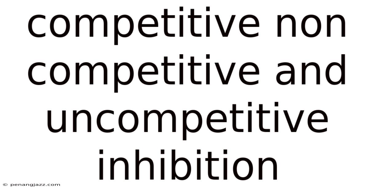 Competitive Non Competitive And Uncompetitive Inhibition