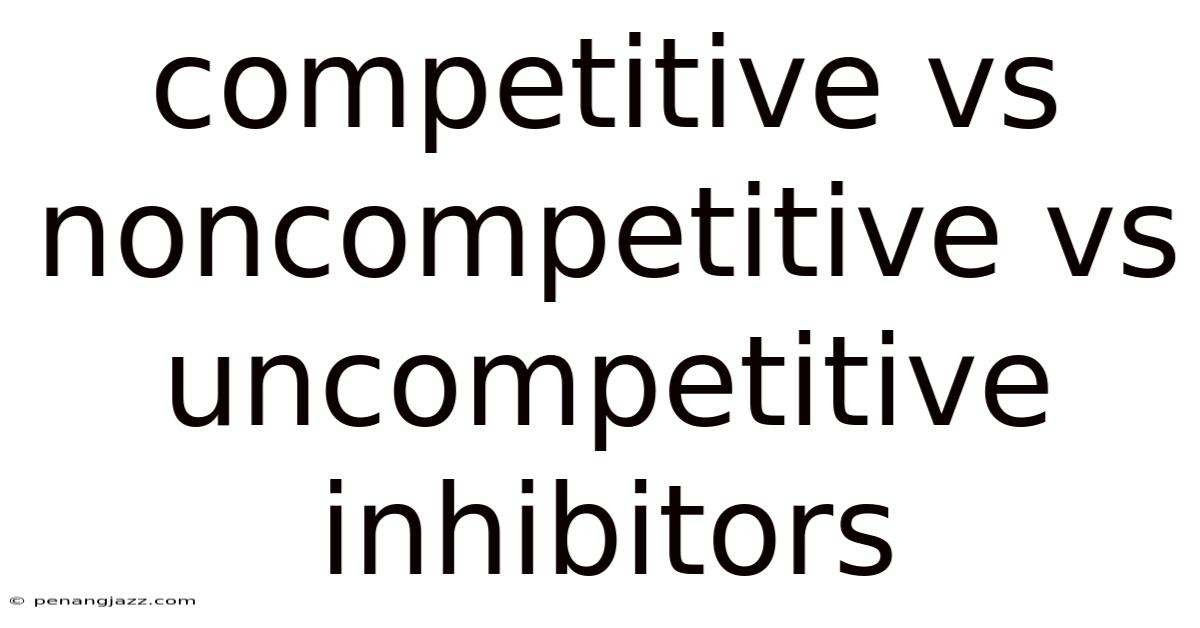 Competitive Vs Noncompetitive Vs Uncompetitive Inhibitors