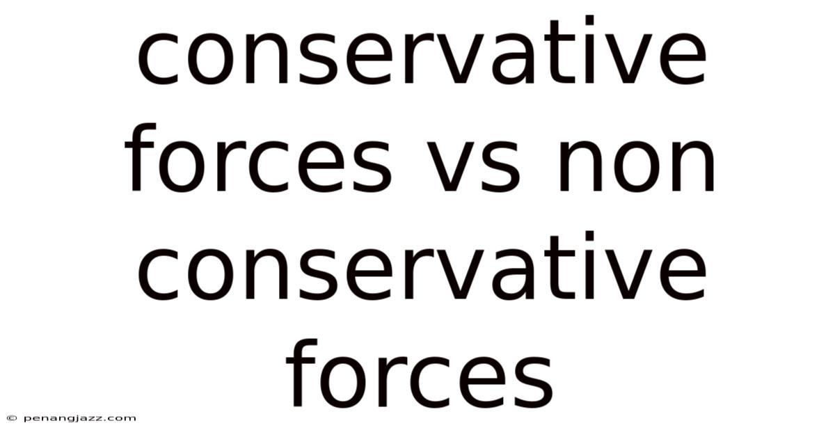 Conservative Forces Vs Non Conservative Forces