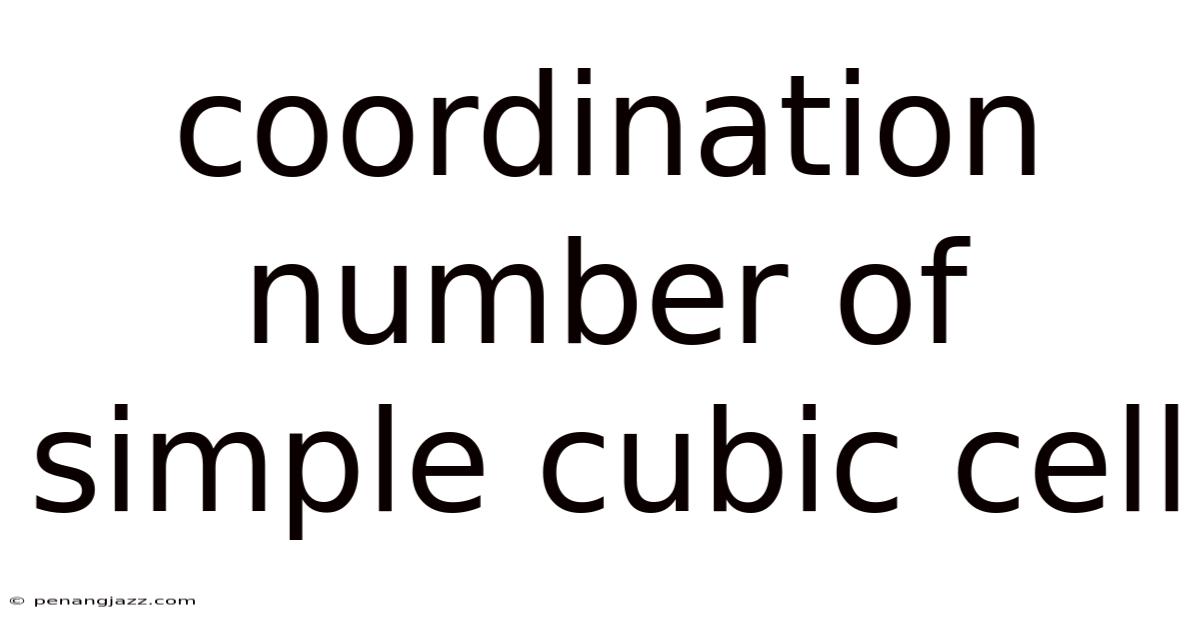 Coordination Number Of Simple Cubic Cell