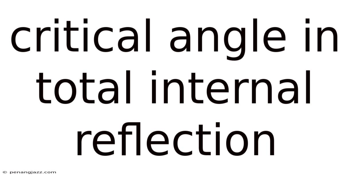 Critical Angle In Total Internal Reflection