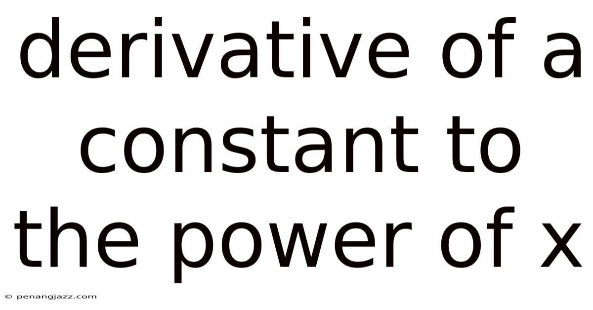 Derivative Of A Constant To The Power Of X