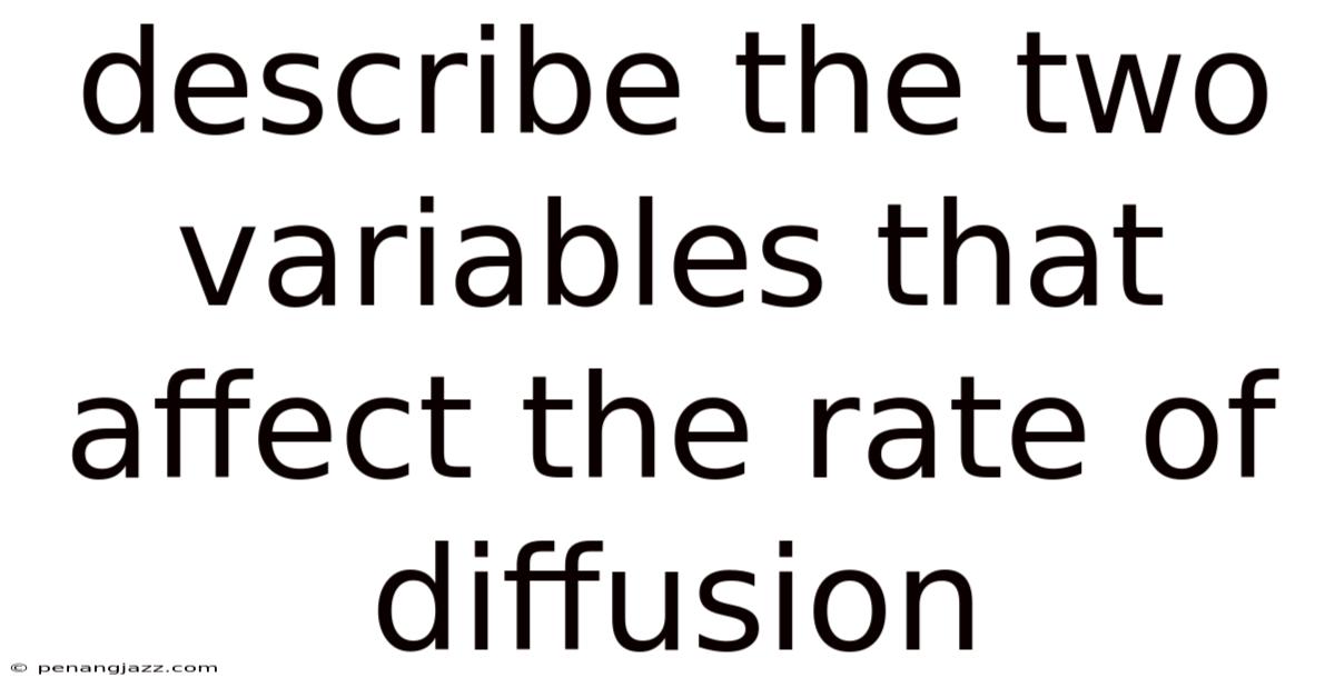 Describe The Two Variables That Affect The Rate Of Diffusion