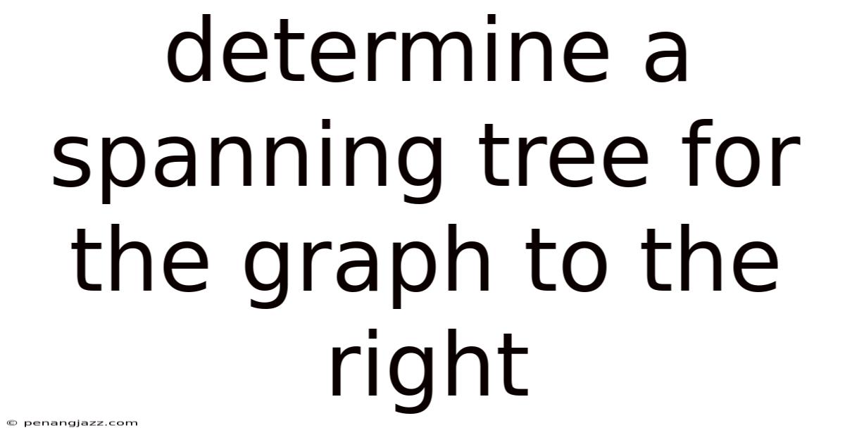 Determine A Spanning Tree For The Graph To The Right