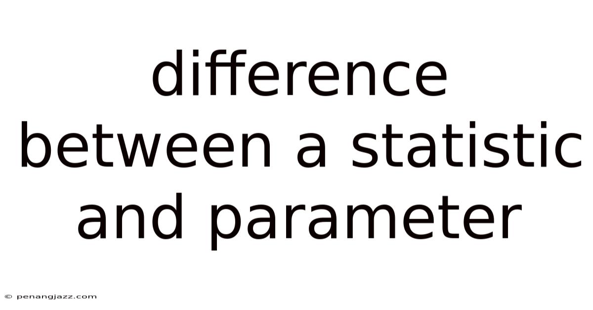 Difference Between A Statistic And Parameter