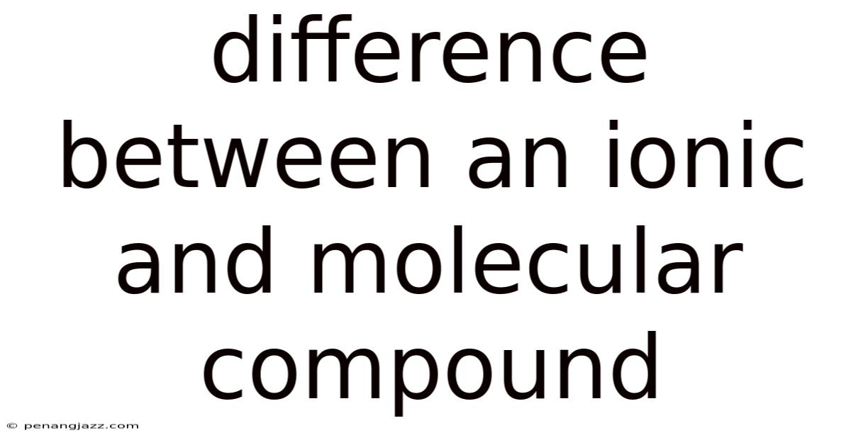 Difference Between An Ionic And Molecular Compound