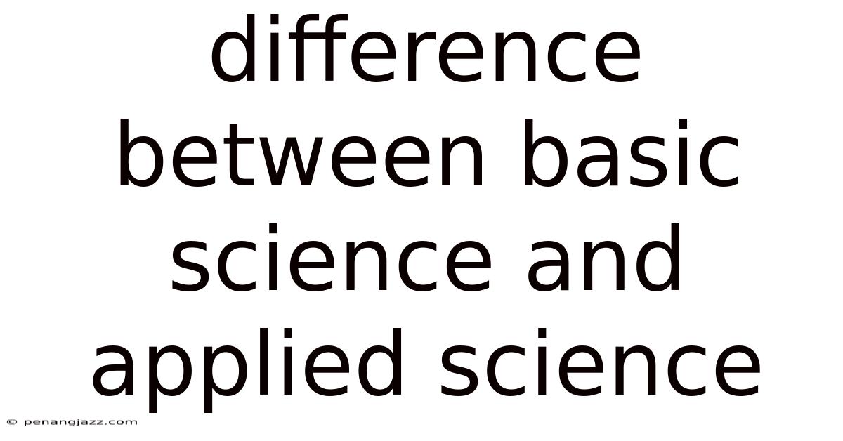 Difference Between Basic Science And Applied Science