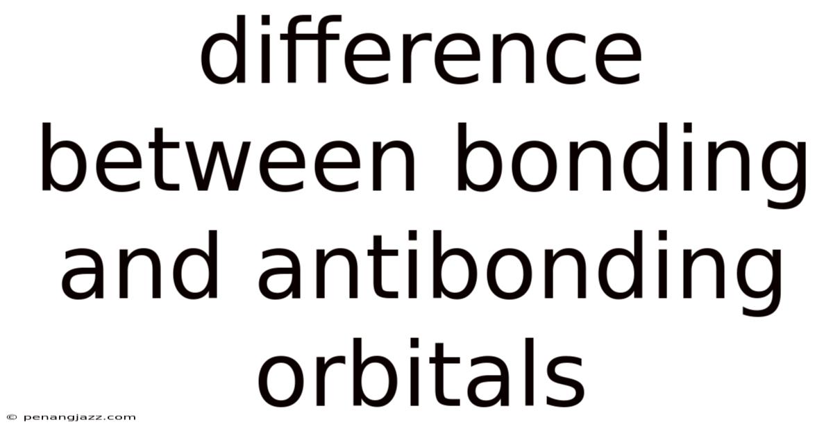 Difference Between Bonding And Antibonding Orbitals