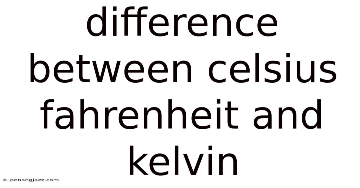 Difference Between Celsius Fahrenheit And Kelvin