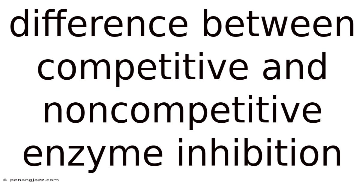 Difference Between Competitive And Noncompetitive Enzyme Inhibition