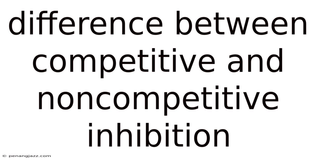 Difference Between Competitive And Noncompetitive Inhibition