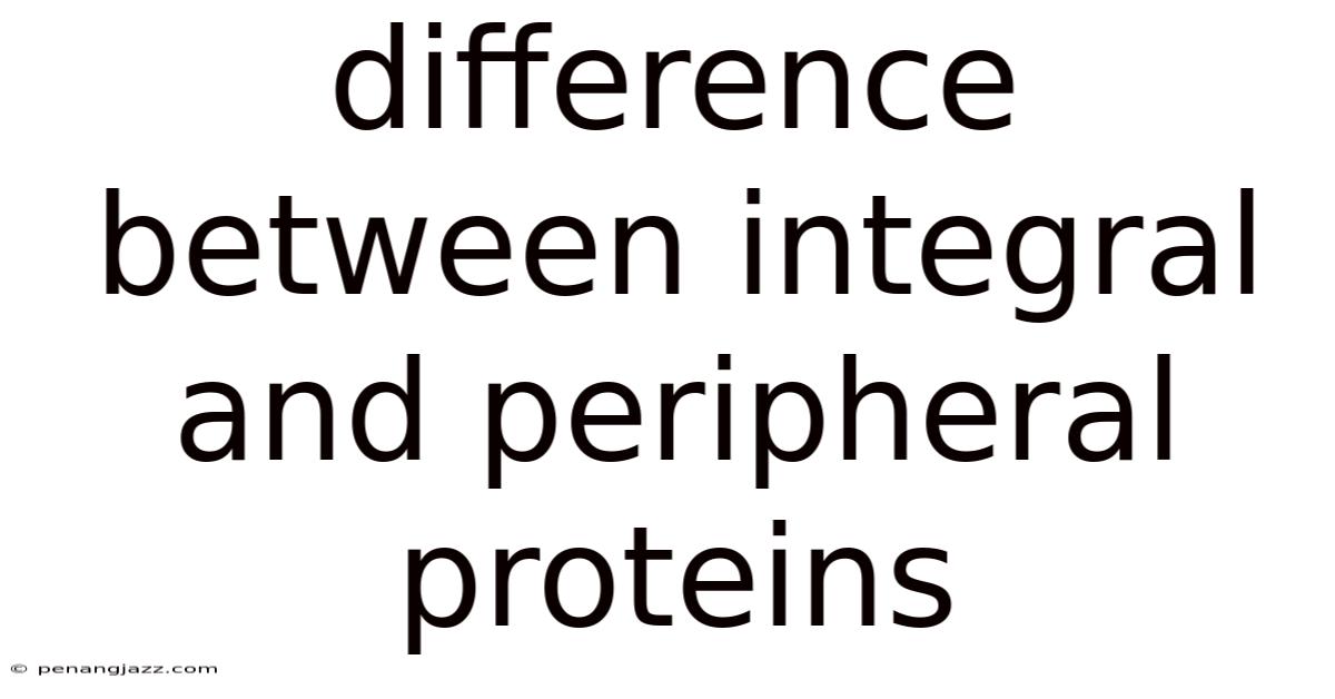 Difference Between Integral And Peripheral Proteins