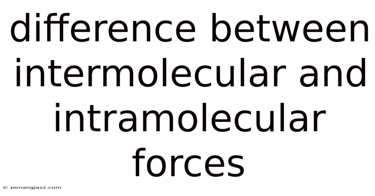 Difference Between Intermolecular And Intramolecular Forces