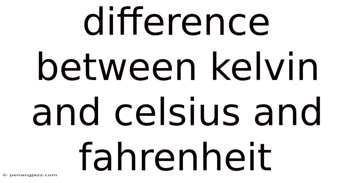 Difference Between Kelvin And Celsius And Fahrenheit