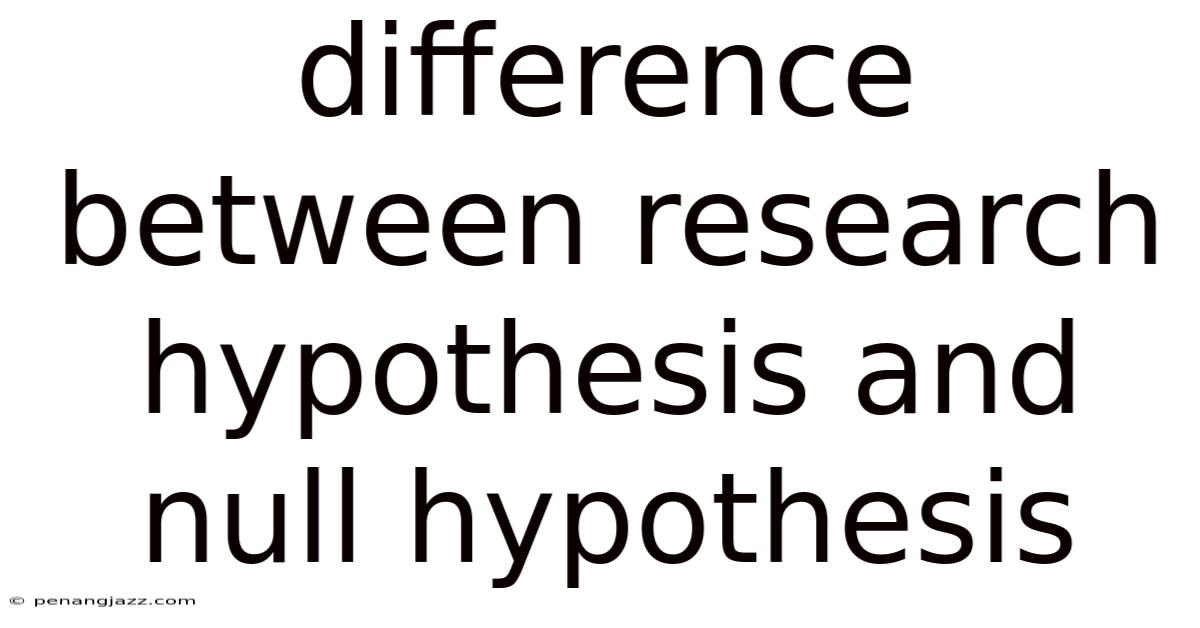 Difference Between Research Hypothesis And Null Hypothesis
