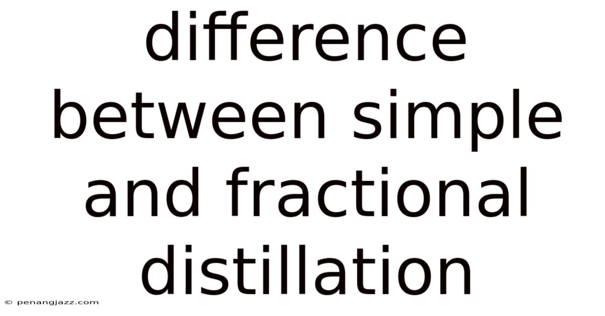 Difference Between Simple And Fractional Distillation
