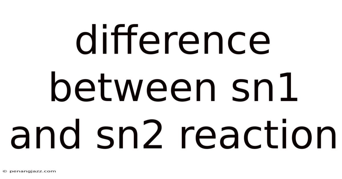 Difference Between Sn1 And Sn2 Reaction