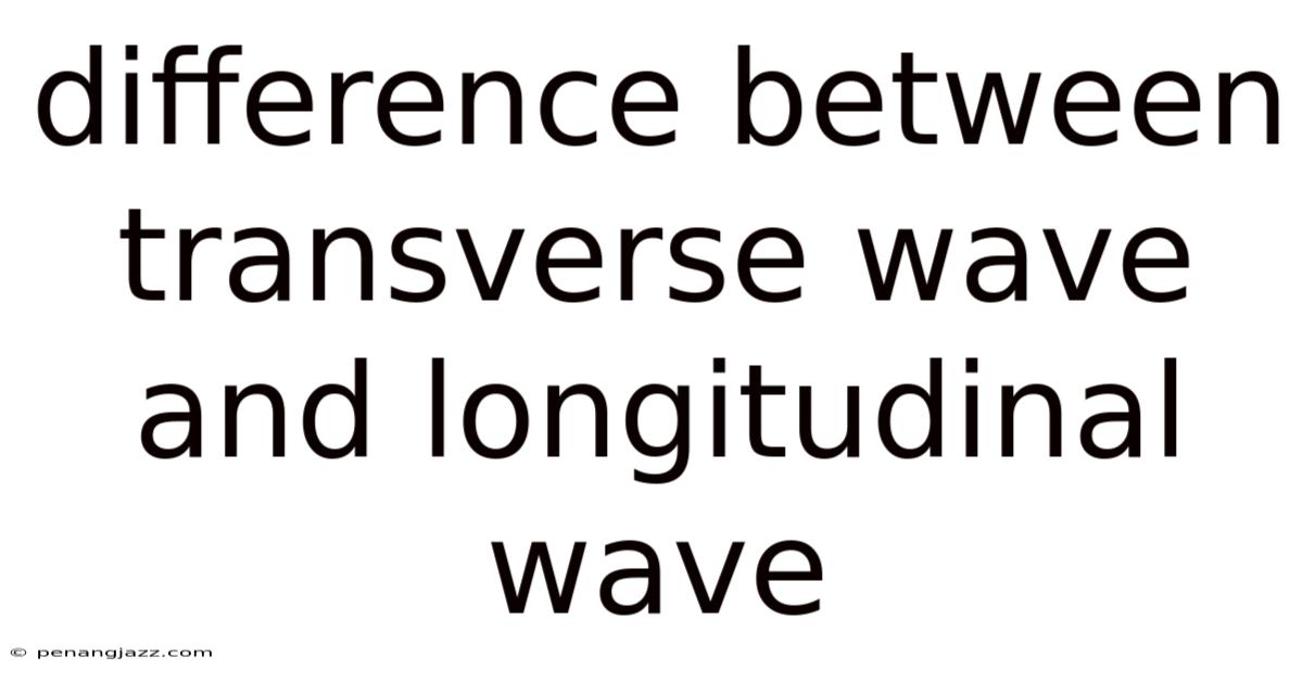 Difference Between Transverse Wave And Longitudinal Wave