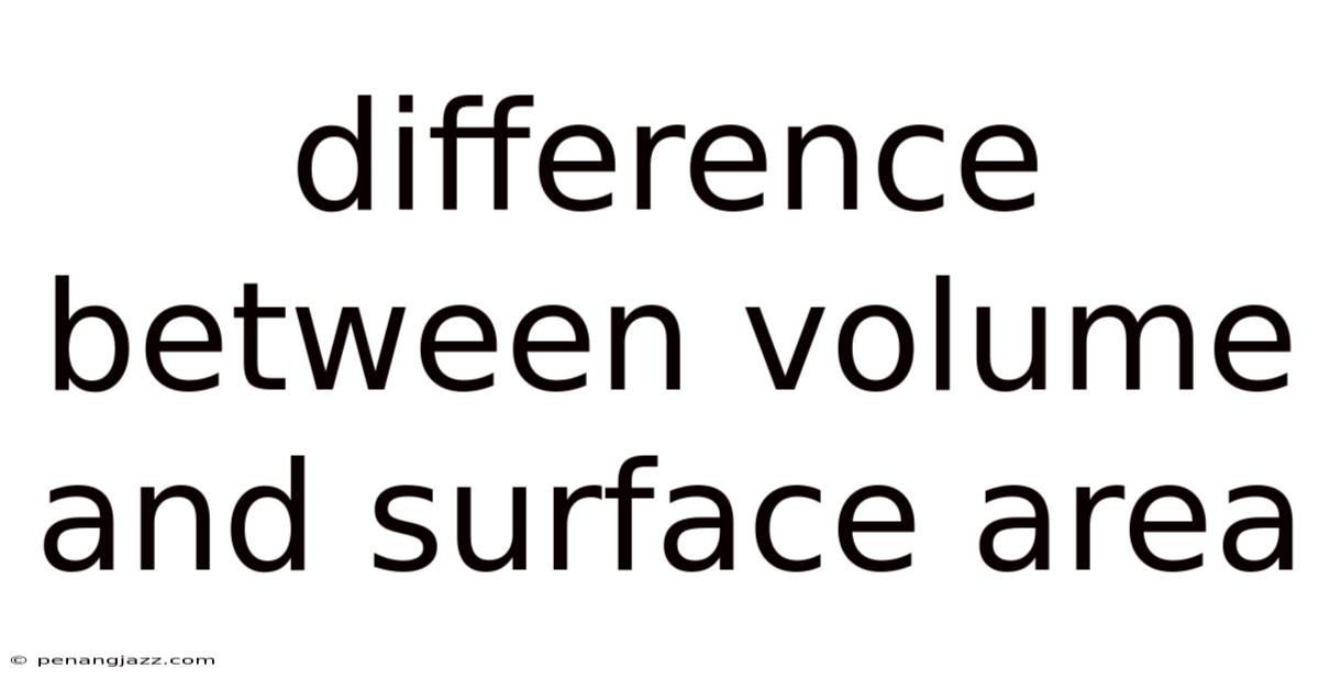 Difference Between Volume And Surface Area
