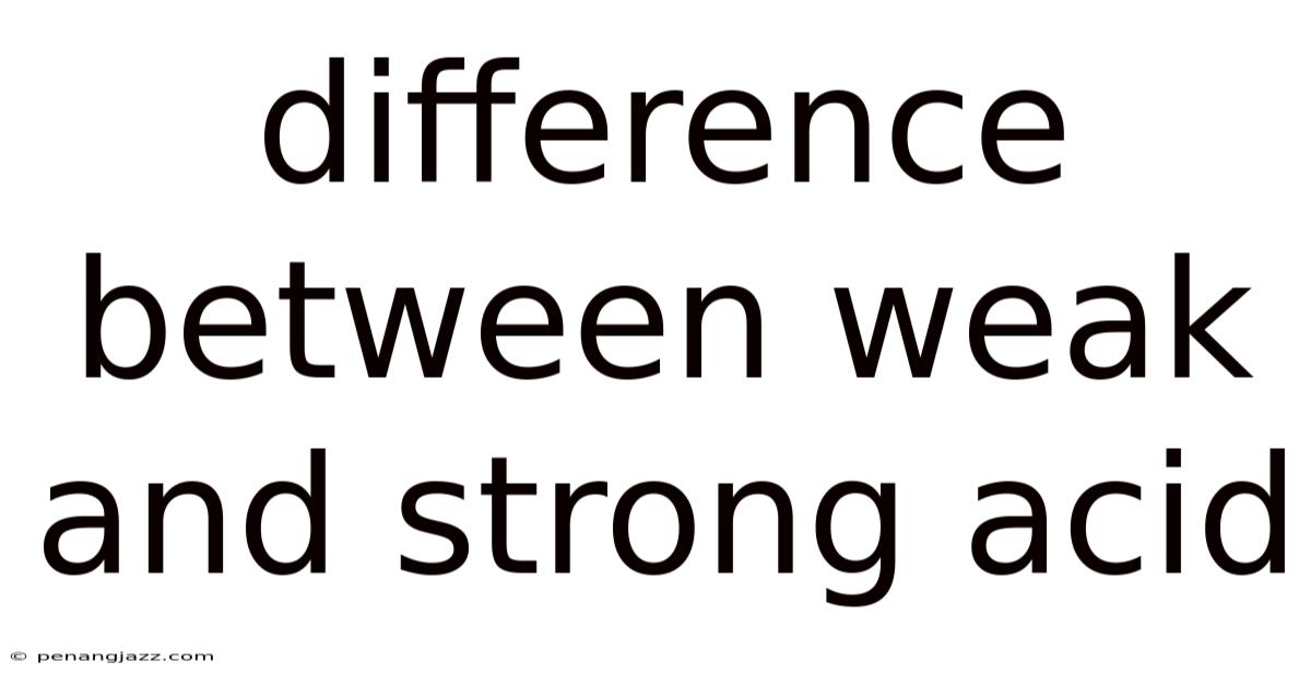 Difference Between Weak And Strong Acid
