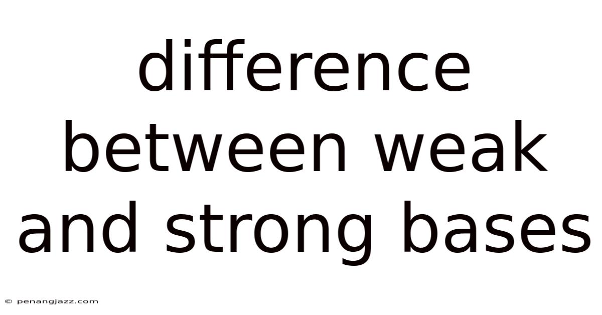Difference Between Weak And Strong Bases