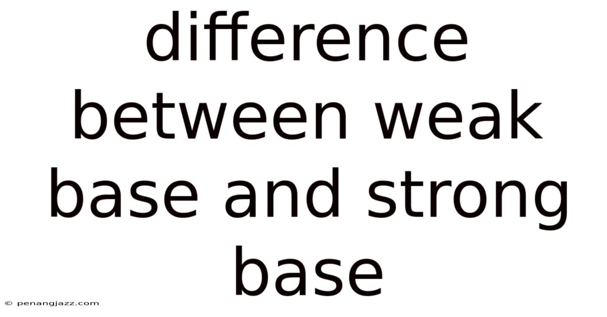 Difference Between Weak Base And Strong Base