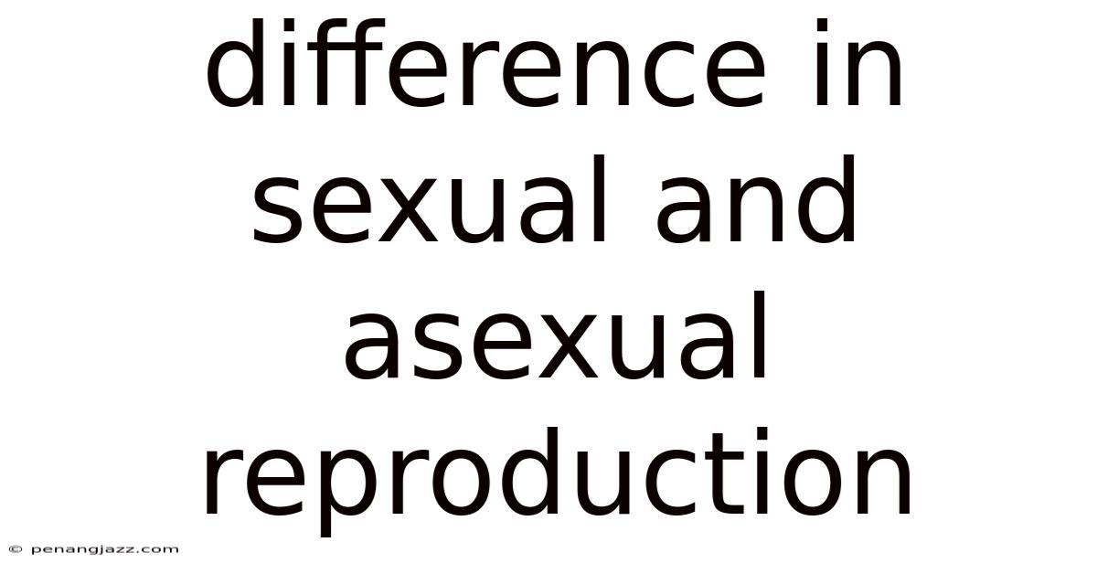 Difference In Sexual And Asexual Reproduction