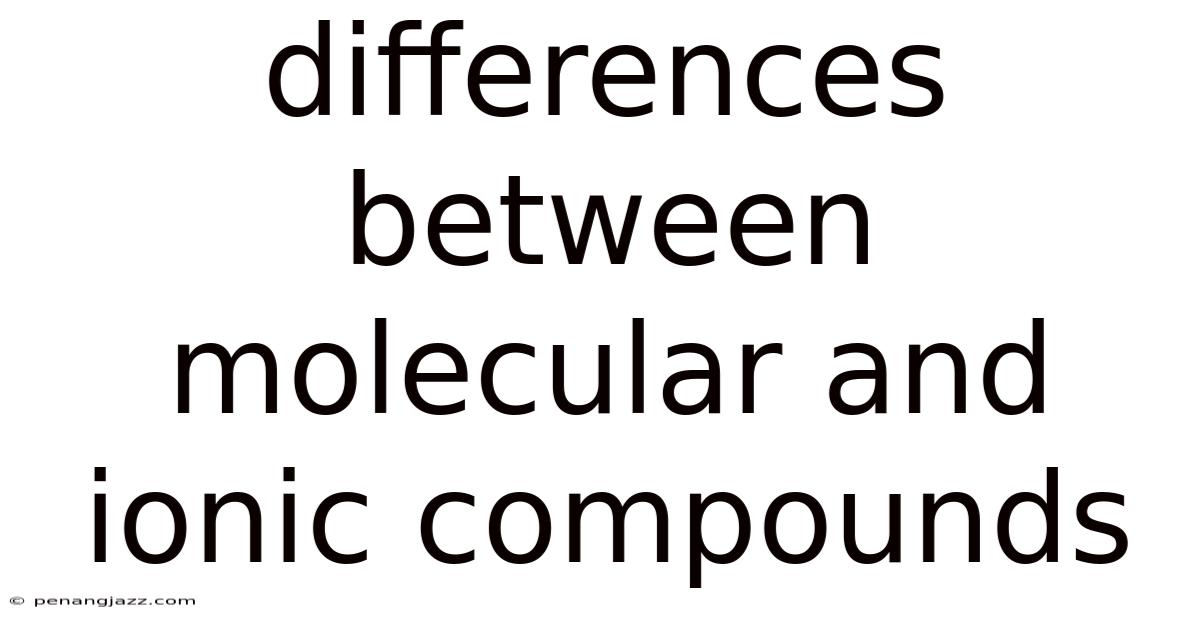 Differences Between Molecular And Ionic Compounds