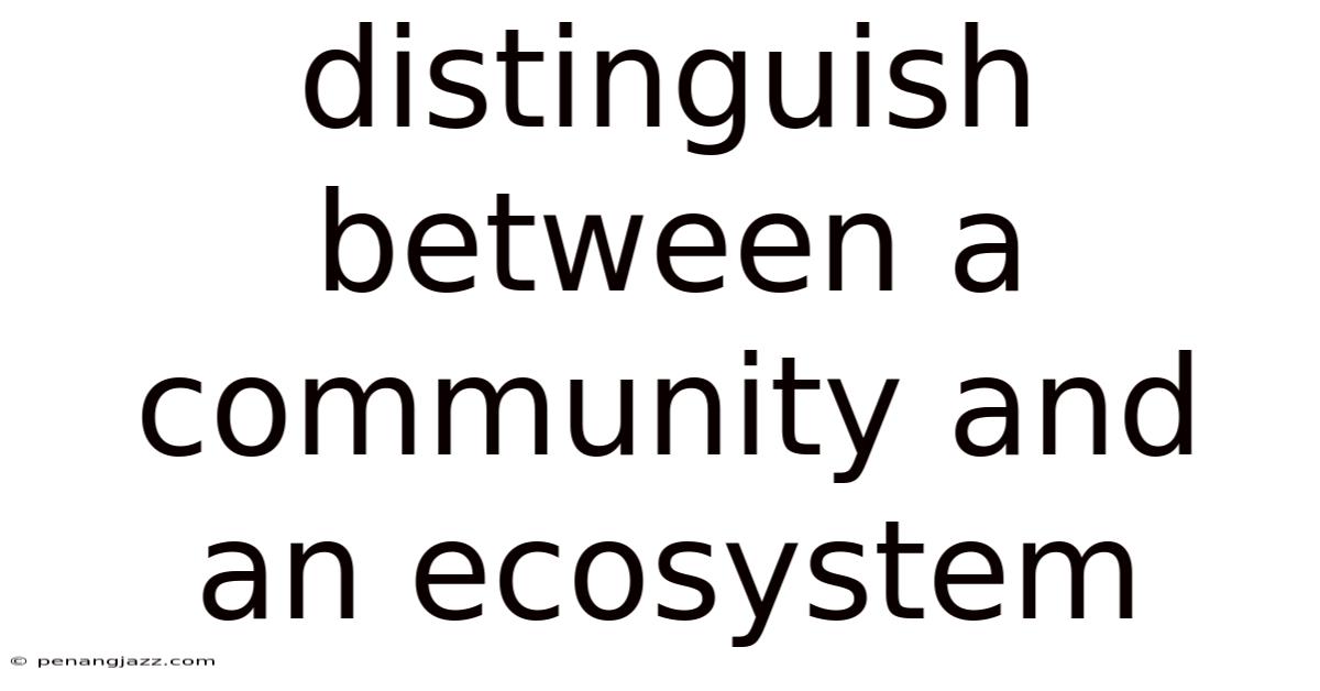 Distinguish Between A Community And An Ecosystem