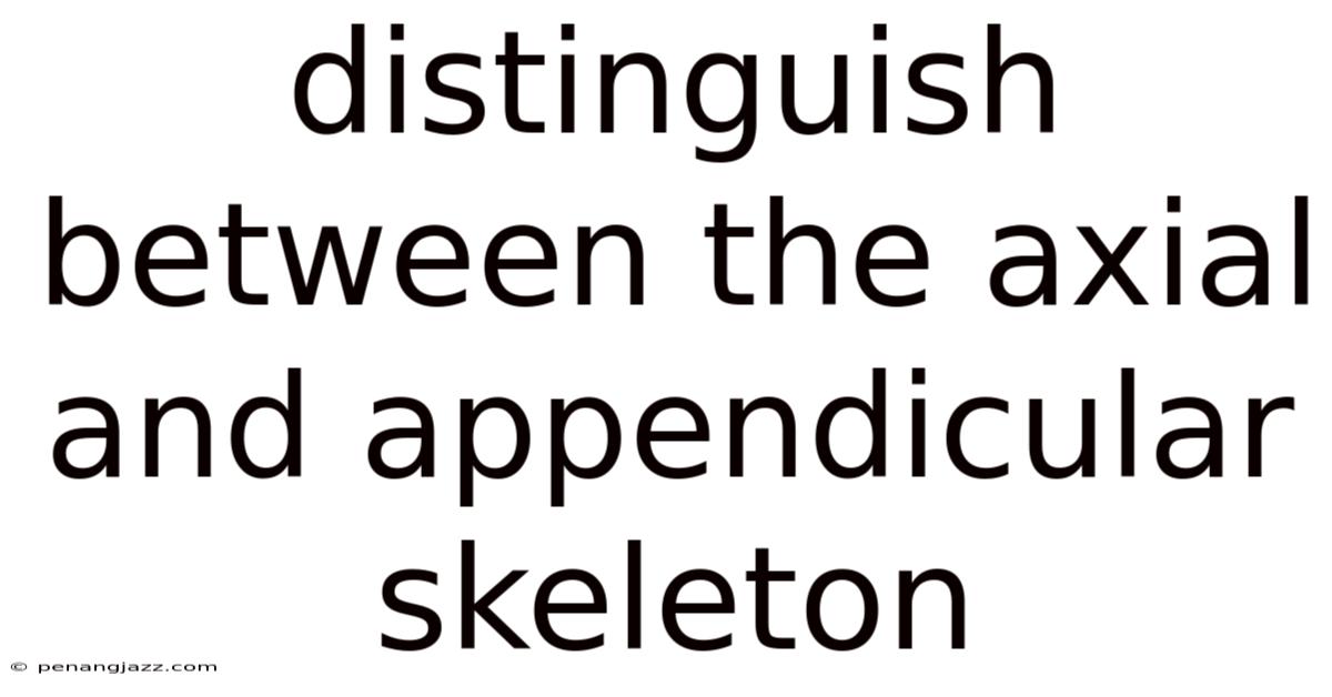 Distinguish Between The Axial And Appendicular Skeleton