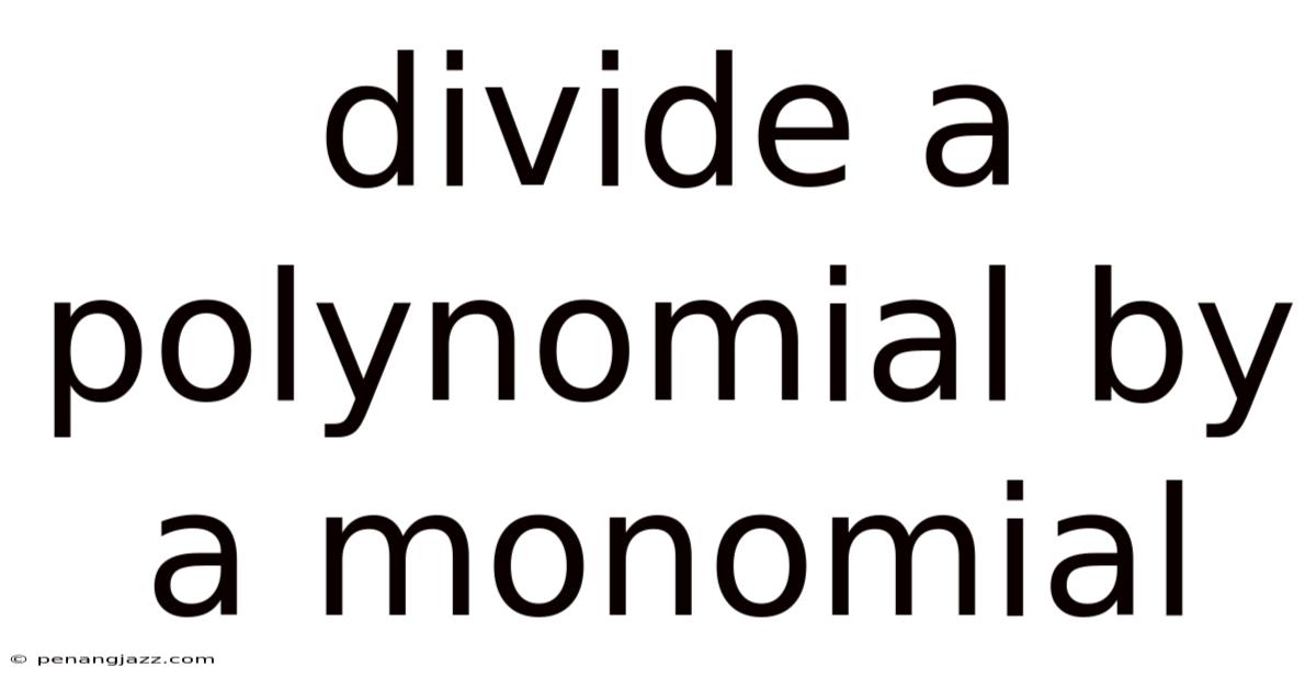 Divide A Polynomial By A Monomial