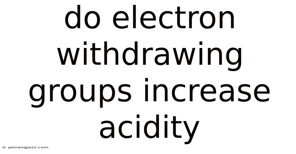 Do Electron Withdrawing Groups Increase Acidity